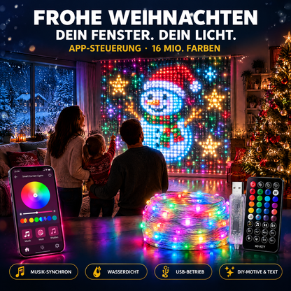 💡 JETZT 50 % RABATT! Wasserdichte LED-Lichterkette für Vorhänge – App-Steuerung, Musiksynchronisation & individuelle Lichteffekte – perfekt für Partys, Gärten und jeden Raum ✨