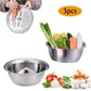 🥣 50% RABATT! 🥗 3-in-1 Set mit Schüssel, Abtropfschale & Reibe – Integrierter Abtropfkorb Zum Waschen, Abtropfen & Mischen Für Eine Effiziente Küche ✨