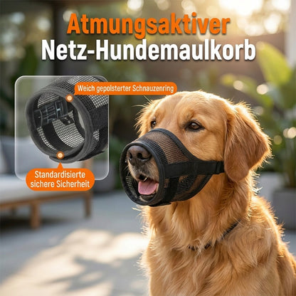 Atmungsaktiver Maulkorb aus Mesh für Hunde gegen Beißen und Kauen