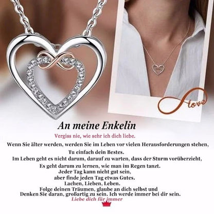 [SCHNELL AUSVERKAUFT] Enkelin, behalte mich immer in deinem Herzen - Unendlichkeitsanhänger🎁Kostenlos Geschenkkarte und Geschenkbox