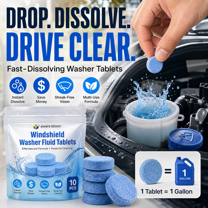 🚗💧 Scheibenwaschtabletten – Konzentrierter Autoglasreiniger, 1 Tablette ergibt 1 Gallone