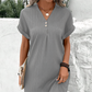 🍃Einfache Feste Farbe V-Ausschnitt mit kurzem Ärmel für Frauen🌷
