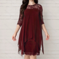 Elegantes Kleid mit High-Low-Saum und Spitzenüberzug für Damen