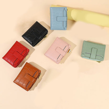 Kompakte einfarbige Damenbrieftasche