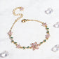🌼Damenarmband mit Kirschblüten-Strass🌸