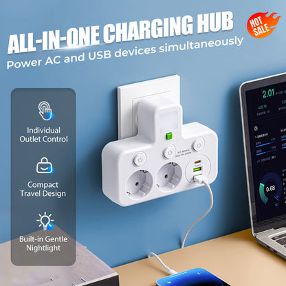 Intelligente Steckdosenleiste mit USB-Anschlüssen