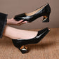👠✨ Damen Snake-Print Metallic Slip-On Schuhe – Elegante Blockabsatz Pumps, Bequem & Vielseitig für Frühling & Herbst