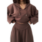 Damen-Set aus kurzem Hoodie und weit geschnittener Hose
