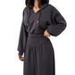 Damen-Set aus kurzem Hoodie und weit geschnittener Hose