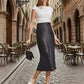 👗Ein klassischer und eleganter hochtaillierter Midirock, geeignet für Damen.