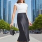 👗Ein klassischer und eleganter hochtaillierter Midirock, geeignet für Damen.