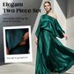 👗Elegantes Damen-Set aus einfarbigem Oberteil und knöchellangem Rock