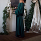 👗Elegantes Damen-Set aus einfarbigem Oberteil und knöchellangem Rock