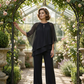 📣 49% Rabatt🔥🎉 Eleganter Zweiteiler: Bluse mit asymmetrischem Saum & weite Hose