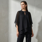 📣 49% Rabatt🔥🎉 Eleganter Zweiteiler: Bluse mit asymmetrischem Saum & weite Hose