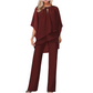 📣 49% Rabatt🔥🎉 Eleganter Zweiteiler: Bluse mit asymmetrischem Saum & weite Hose