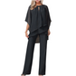 📣 49% Rabatt🔥🎉 Eleganter Zweiteiler: Bluse mit asymmetrischem Saum & weite Hose
