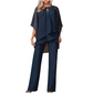 📣 49% Rabatt🔥🎉 Eleganter Zweiteiler: Bluse mit asymmetrischem Saum & weite Hose