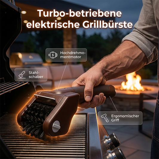 ⚡ Profi-Grillbürste für Elektrogrills: Entfernt eingebrannten Schmutz in Sekunden – Ohne Kratzer & ohne Chemie