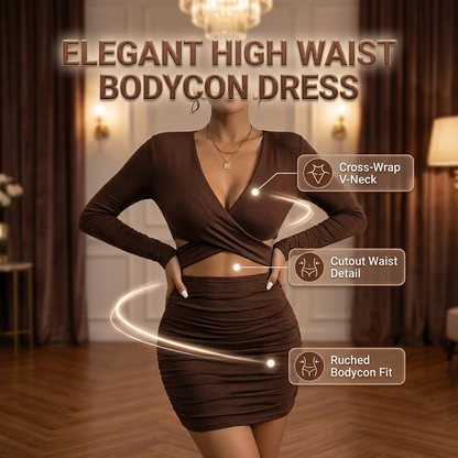 Elegantes, figurbetontes Kleid mit hohem Bund