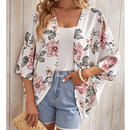 🌸Women's Floral Print Loose Fit Cover Up Top