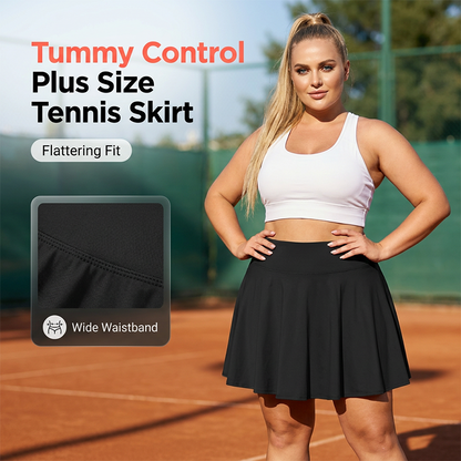 Damen-Tennisrock mit hohem Bund und Taschen in großen Größen