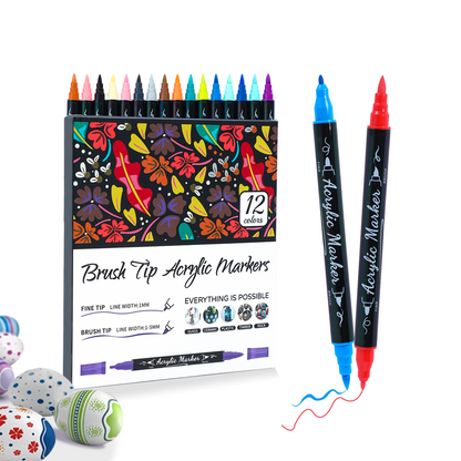 ⏳Limited-time 50% off⏰Quick Dry Dual Tip Acrylic Marker Set🎨