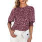 ⚫⚪Damen Casual Polka-Dot Bluse mit 3/4-Ärmeln ✨ Bequeme 3/4 Arm Freizeitbluse für Frauen