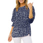 ⚫⚪Damen Casual Polka-Dot Bluse mit 3/4-Ärmeln ✨ Bequeme 3/4 Arm Freizeitbluse für Frauen