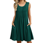 ⏰ Nur für kurze Zeit: 50 % Rabatt! 👗✨ Lässiges, ärmelloses Damenkleid in lockerer Passform – fließend, luftig und figurschmeichelnd mit Seitentaschen ☀️🌴