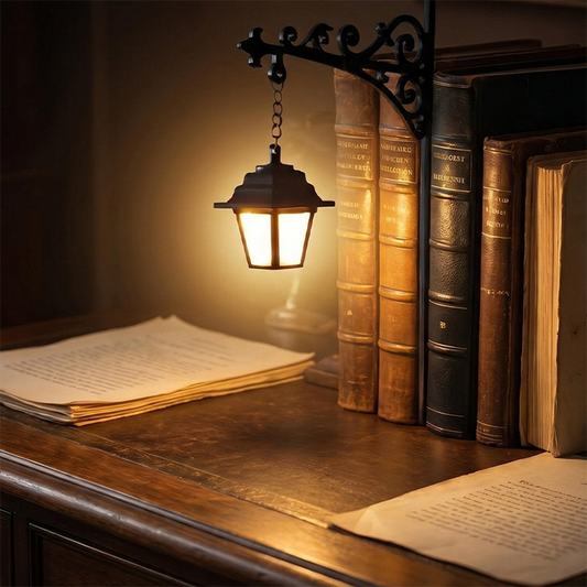Miniatur-Buchstützenleuchte im Retro-Stil