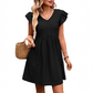 ✨Damen-Sommerkleid mit V-Ausschnitt und flatternden Ärmeln 🌿 Lässiges Mini-Kleid für den Urlaub