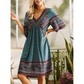 Women's Floral Print V-Neck Short Sleeve Dress