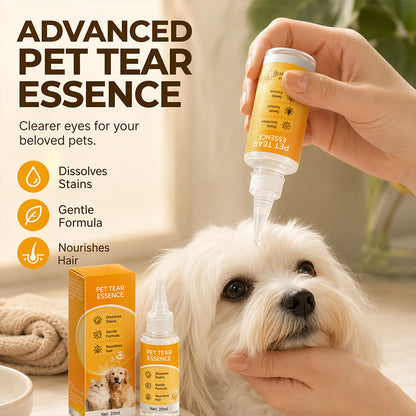 🐶🐱 Advanced Pet Tear Essence – Professionelles Pflege-Serum gegen Tränenstreifen & Augenringe ✨ | Sanfte Tiefenreinigung mit Pflanzenextrakten für gesundes, fleckfreies Fell 🌿