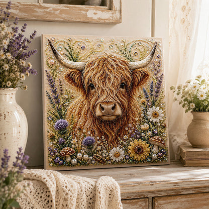 🏆 Letzter Tag Sonderpreis 17,99 £ 🦉💛 Highland Cow Pearl Art DIY-Set – Entspannendes Bastelprojekt zur Gestaltung atemberaubender Küstenkunstwerke (📦 2 kaufen, versandkostenfrei)