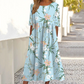👗🌸Women’s Elegant Floral Print Round-Neck Long Dress