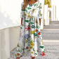 👗🌸Women’s Elegant Floral Print Round-Neck Long Dress