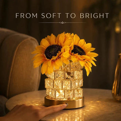 🌻💡 Echt wirkende Sonnenblume Nachttischlampe – Mit warmem Ambiente-Licht & stufenloser Dimmbarkeit für Wohn- & Schlafzimmer