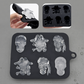 💀 3D-Totenkopf-Eiswürfelform aus Silikon mit Deckel – Lustige, langsam schmelzende Eisform für Whiskey, Cocktails und Halloween-Drinks