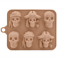 💀 3D-Totenkopf-Eiswürfelform aus Silikon mit Deckel – Lustige, langsam schmelzende Eisform für Whiskey, Cocktails und Halloween-Drinks