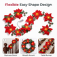 🎄🏠 Beleuchtete Poinsettien-Lichterkette – Flexible 2m Weihnachtsgirlande für Treppengeländer & Regale | Indoor