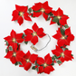 🎄🏠 Beleuchtete Poinsettien-Lichterkette – Flexible 2m Weihnachtsgirlande für Treppengeländer & Regale | Indoor