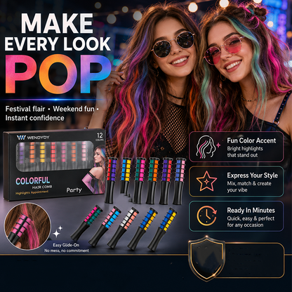 🎨💇‍♀️ Temporärer Haarfarbe-Kamm – Schnelle & schonende Highlights für Partys & Festivals | Kompakt & tragbar