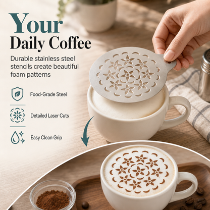 Latte-Art-Schablone aus Edelstahl