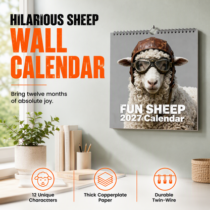 Lustiger Schaf-12-Monats-Kalender