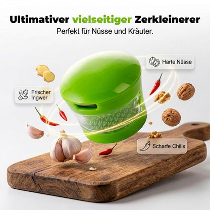🧄⚡️ Müheloser Knoblauchhacker mit Druckmechanismus – In Sekunden fein gehackt, ohne Tränen & Geruch an den Händen